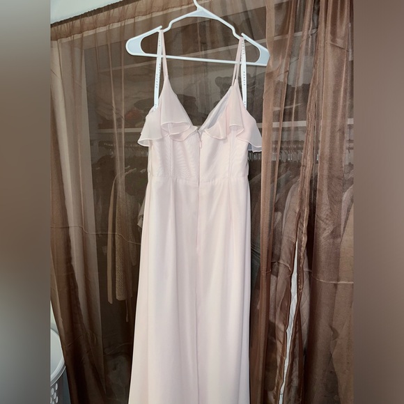 Azazie Natalia Blushing Pink A-Line Chiffon Dress - Picture 3 of 15